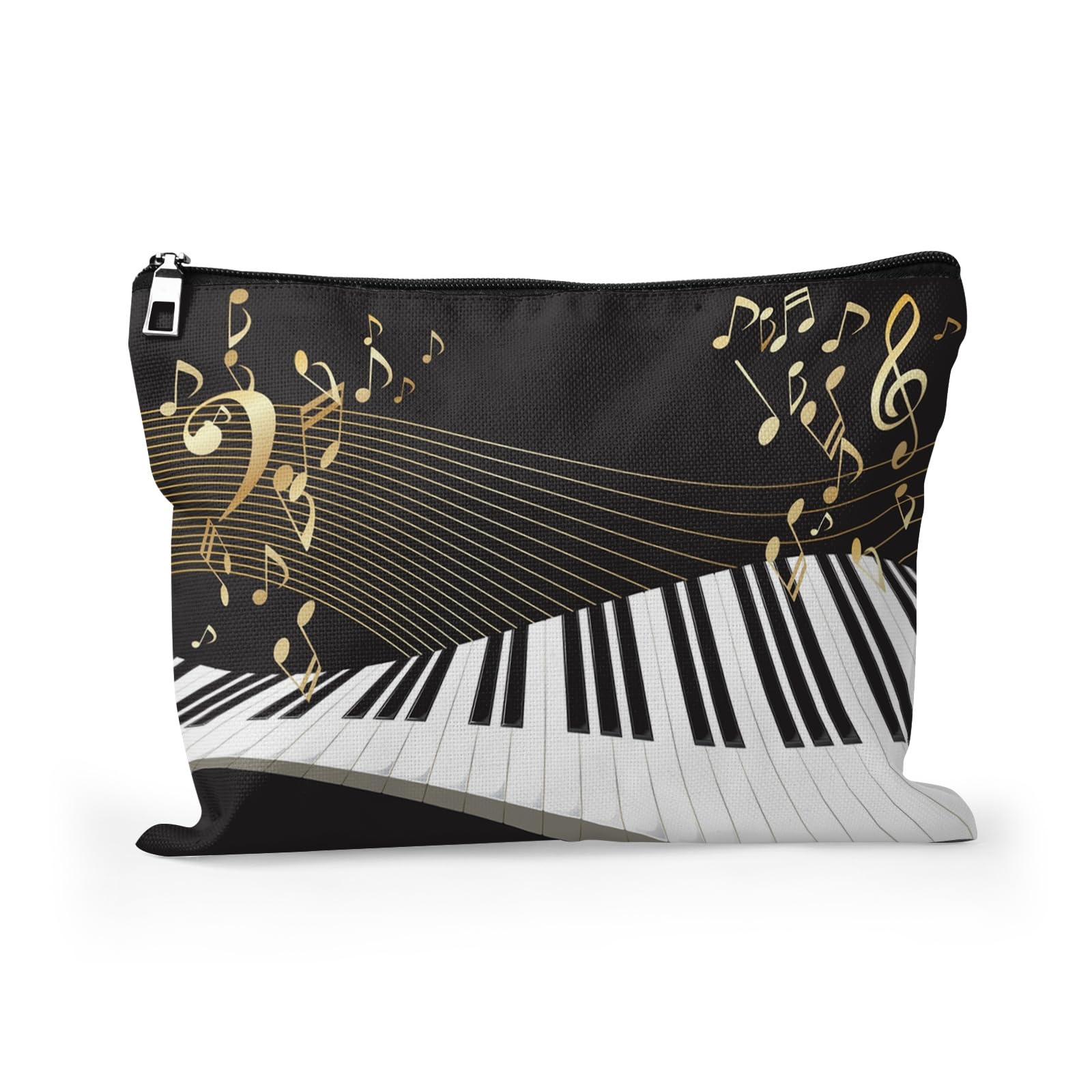 Cafl Hawaiian Palm Leaf Makeup Bag Tropical Palm Trees Cosmetic Bag Zipper Pouch Large Toiltry Bag Travel Linen Make Up Organizer Purse for Women 10×8Inch